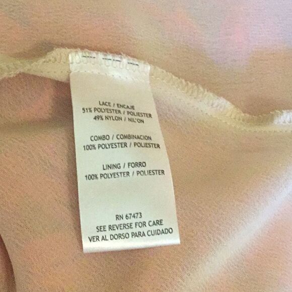 NWOT by DANNY & NICOLE in size 18 tangerine colored dress sheer top with overlay - Picture 14 of 15